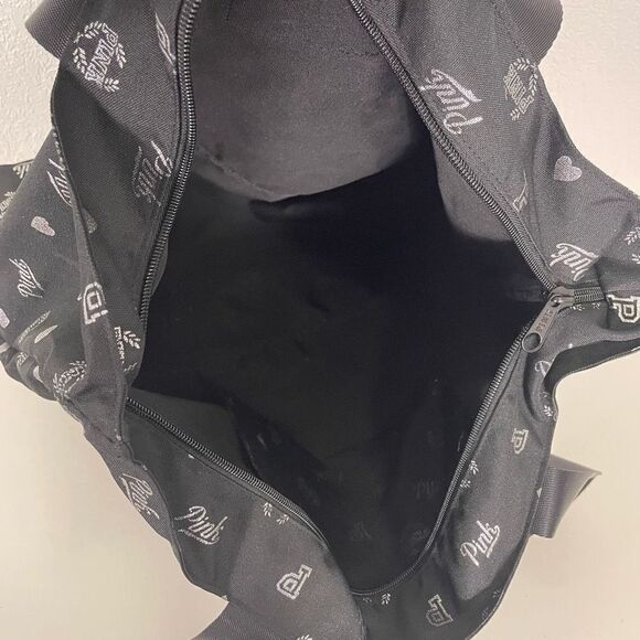 VS Pink Black Monogram Logo Medium Sized Travel Tote Bag - Picture 5 of 6